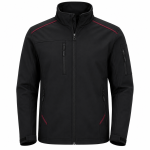 Siyah Kırmızı Detaylı Softshell Mont